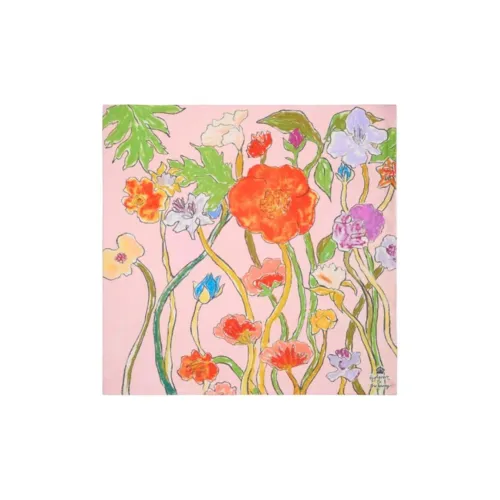 Burberry Mulberry Silk Scarves Unisex Pink
