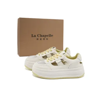 La Chapelle Low Top Skateboard Shoes Women's Beige Yellow