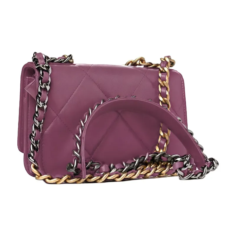 CHANEL 19Bag Lambskin Crossbody Bag, Shoulder Bag Women's Purple-1