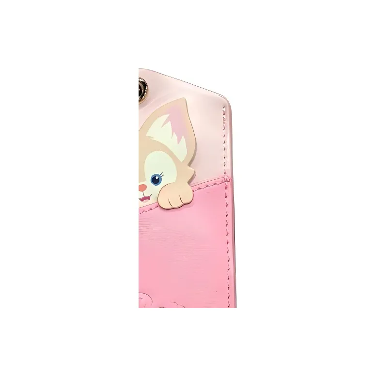 Disney Leather Card Holder Women's Pink Multicolor-1
