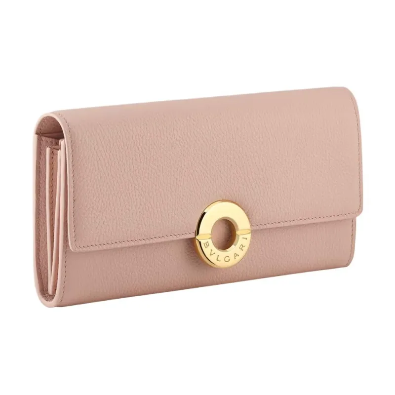 BVLGARI Calfskin Wallet Tubas Women's Pink-0