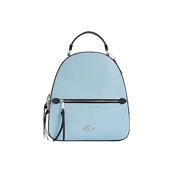 COACH Jordyn Grain Leather With Canvas Backpack Tubas Women's Carolina Blue & Glacier White