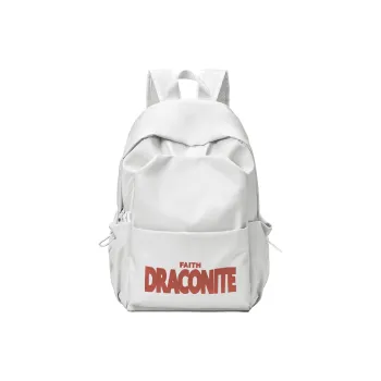DRACONITE Polyester Embroidery Logo Backpack 15.16 Laptop Bag Unisex White
