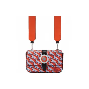 MONTBLANC MAISON KITSUNE Collaboration Leather Clutches Crossbody Bags Men's Orange