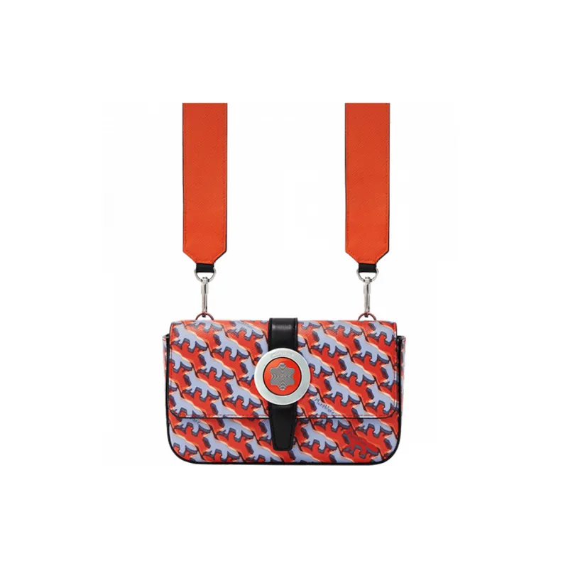 MONTBLANC MAISON KITSUNE Collaboration Leather Clutch, Crossbody Bag Regular Men's Orange-0