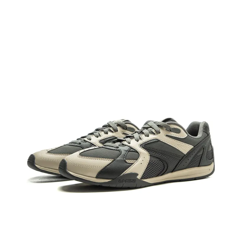 LiNing Film Retro Slip Resistant, Abrasion Resistant, Lightweight Low Top Casual Shoes Men's Gray Green-2