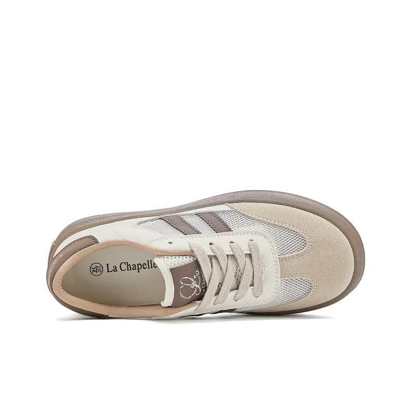 La Chapelle Wear resistant And Lightweight Low Top Skateboard Shoes Women's Beige Brown-3