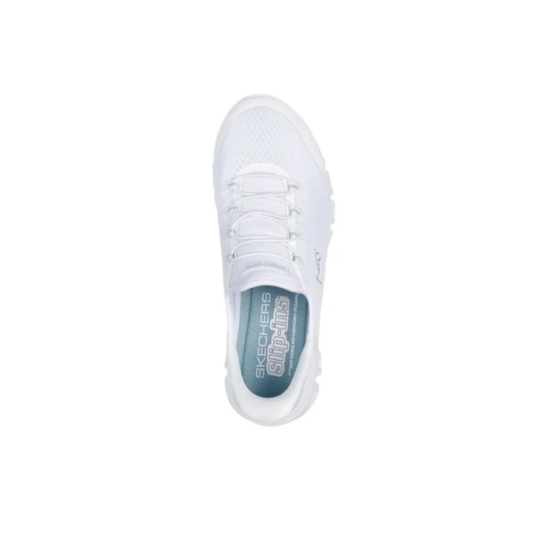 Skechers Glide Step Pursuit Low Top Casual Shoes Women's White-3