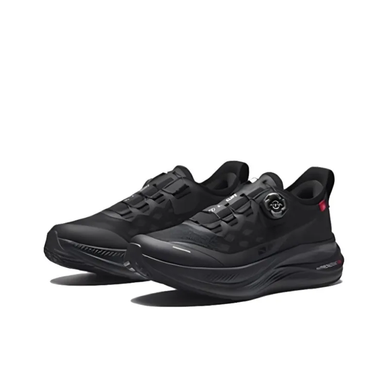 Anta Unique Abrasion Resistant Support Rebound Low Top Sprint Running Shoes Men's Black-1