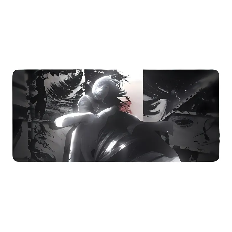 DANYIN Black White Anime Extra Large Minimalist Style Premium Desk Mat For Anime Esports Office, Washable Mouse Pads-90