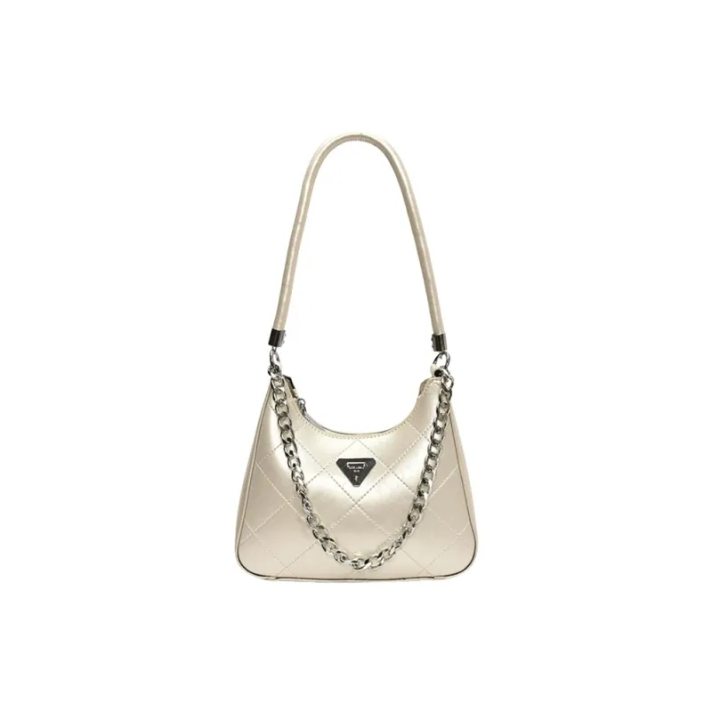 JANE KLAIN Synthetic Leather Underarm Shoulder Bag Women's Black/White/Silver/Pink-5
