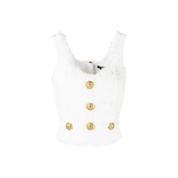 BALMAIN Tweed Button detail Top