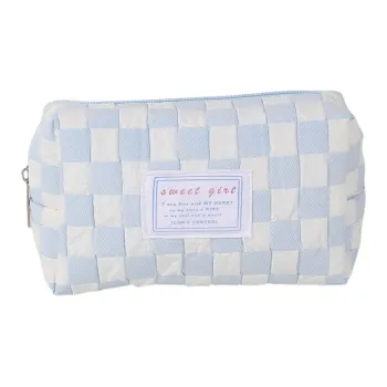 QEEDNS Checkerboard Good Looking Makeup Bags Portable On The Go