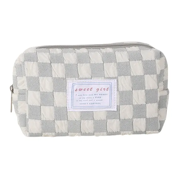 QEEDNS Checkerboard Good Looking Makeup Bags Portable On The Go-6