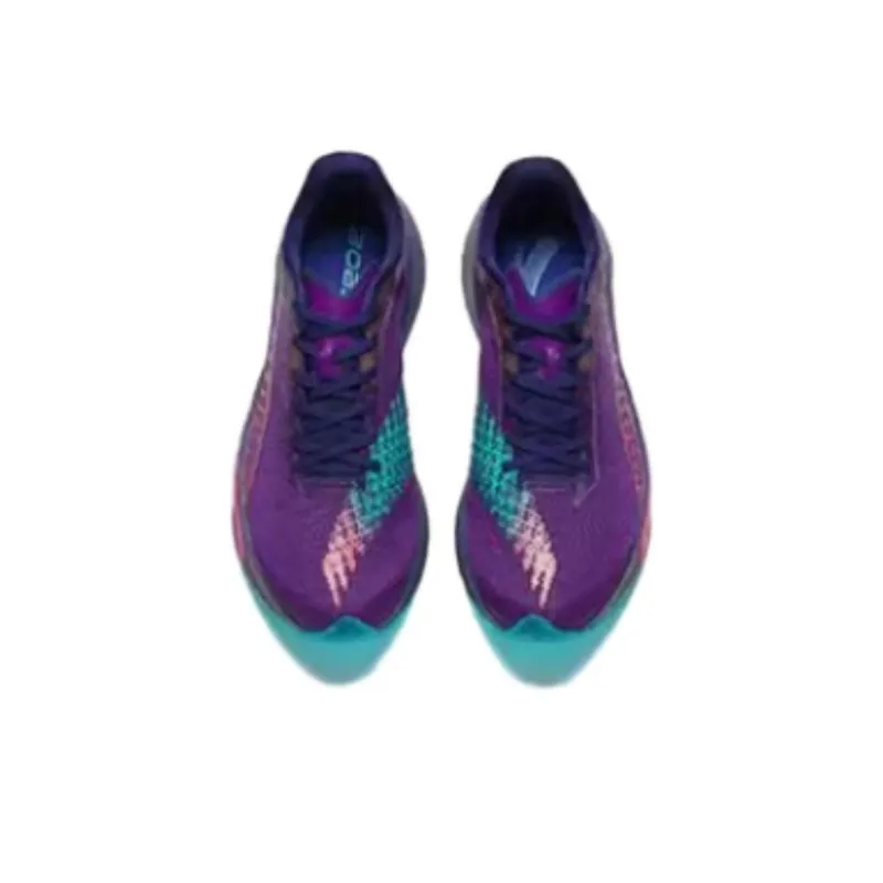 Anta C202 5th Gen Cushioning, Slip Resistant, Rebound Low Top Carbon Plate Running Shoes Men's Purple Blue Red-3