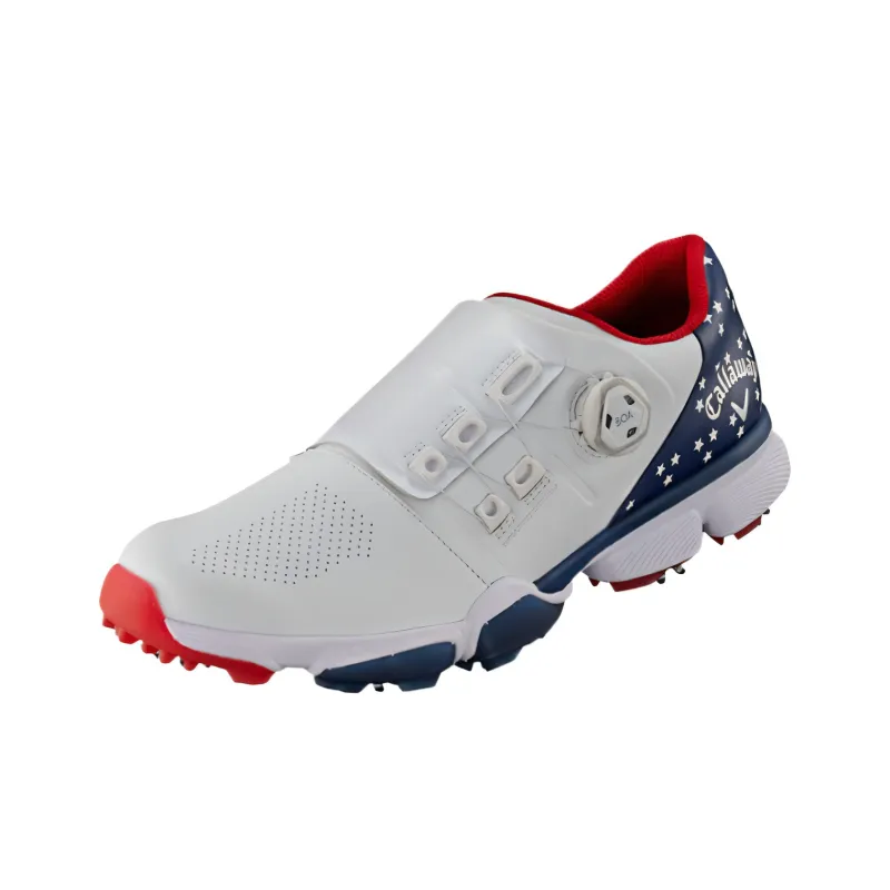 Callaway HYPER CHEV Shock Absorbers With Slip Resistant Features Low Top Golf Shoes Men's White Blue-1