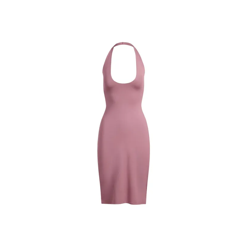 SKIMS SS25 SMOOTH LAYERS PLUNGE HALTER MIDI DRESS Slip Dress Women's-0