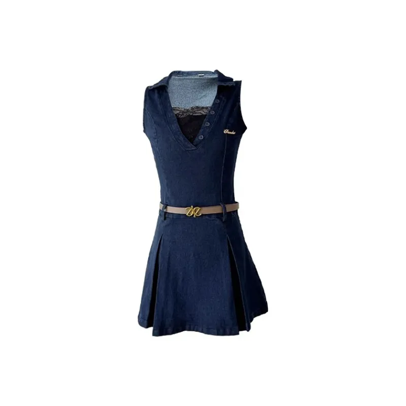 KYKW Sleeveless Dresses Women's Vintage Blue-0