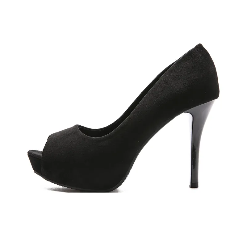 Lan Miao Slim Heel High Heels Women's Black-0