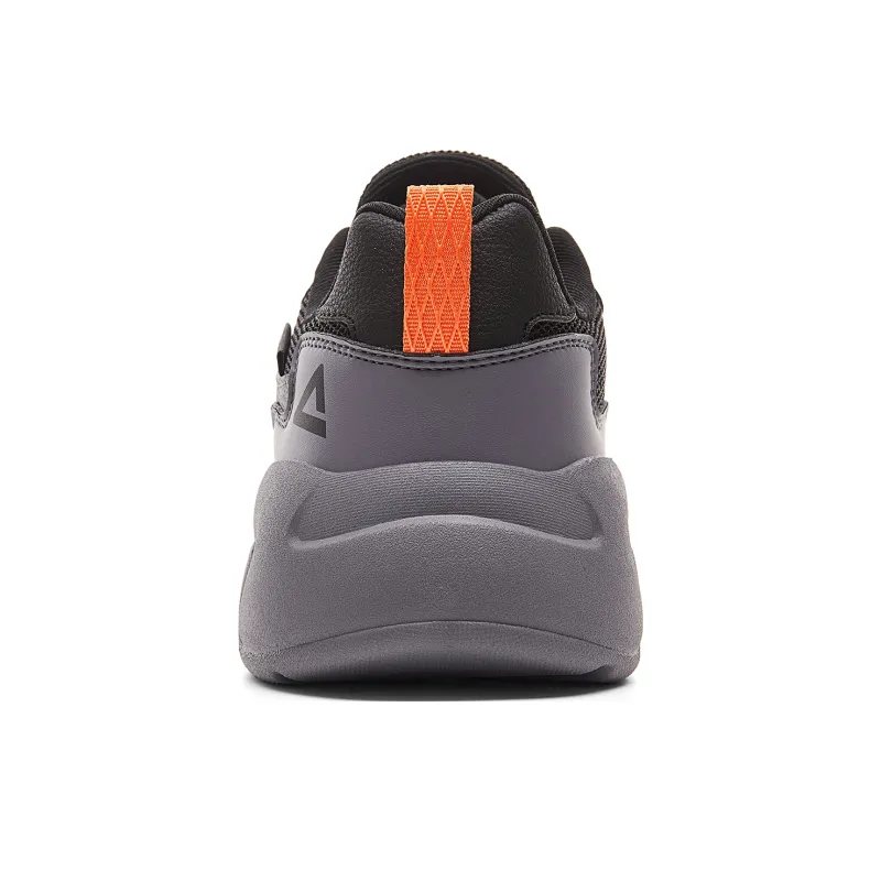 PEAK Sea Cushioning Height Increasing Lightweight Breathable Slip Resistant Low Top Chunky Sneakers Men's Gray Black-4