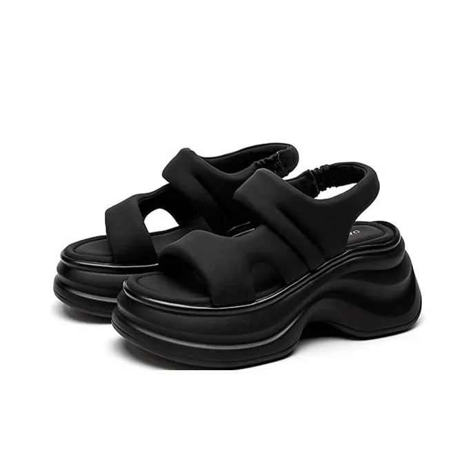 DAPHNE Beach Sandals Women's Black, White-2