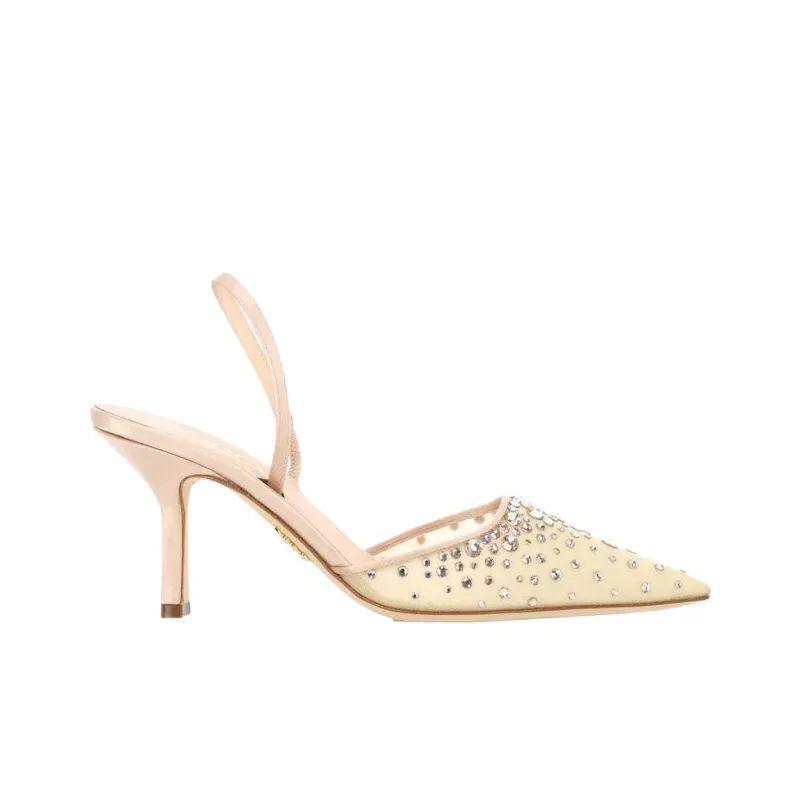 Rodo Slim Heel High Heels 7.5cm Women's Beige-1