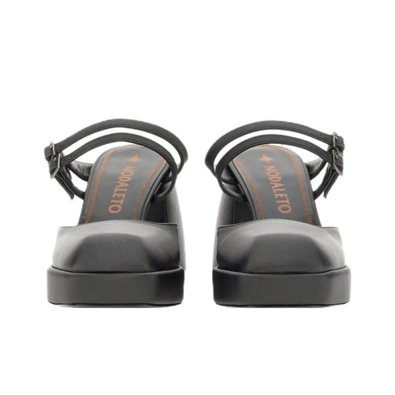 NODALETO Closed Toe Slippers 8.5cm Women's Black-1