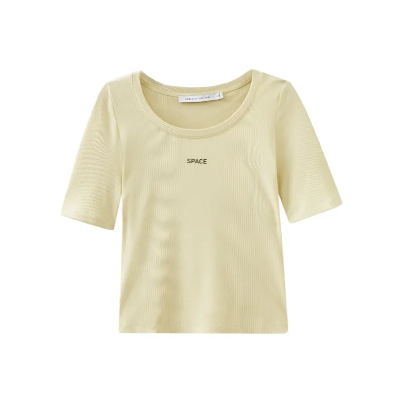 SHUIYUNJIAN T Shirts Women's Champagne Yellow-0
