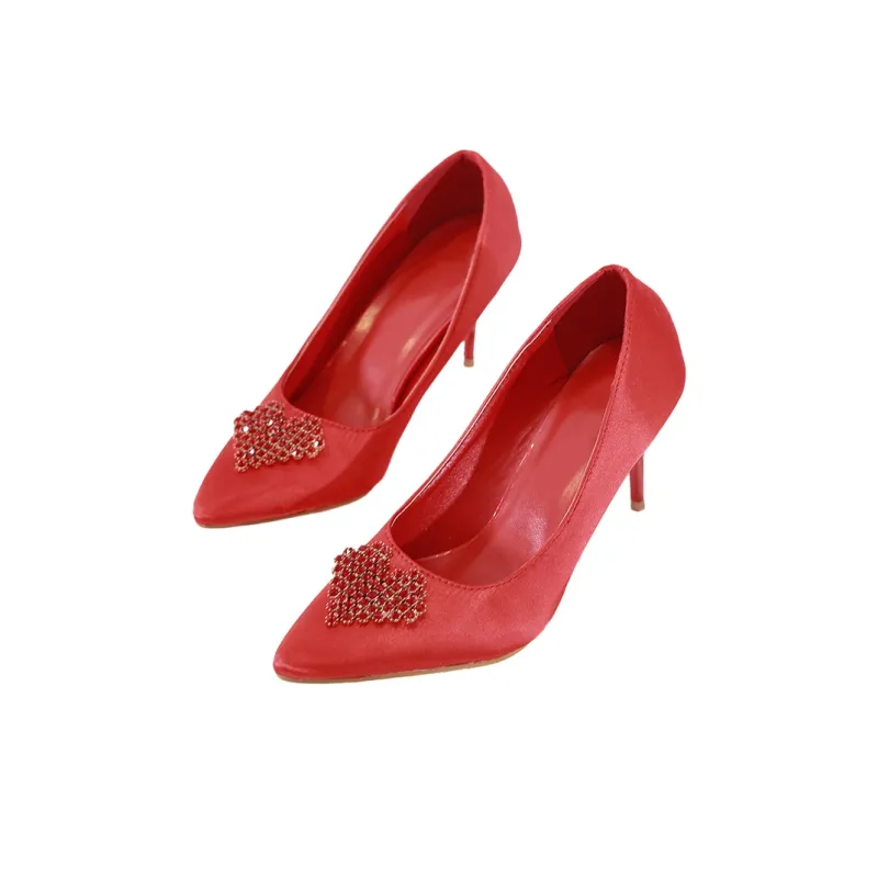 MCKP Slim Heel High Heels 9cm Women's Red-2