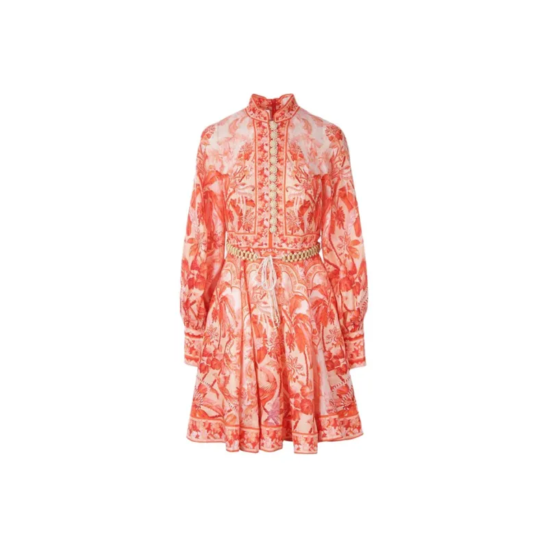 Zimmermann FW22 Long Sleeved Dress Women's Red-0