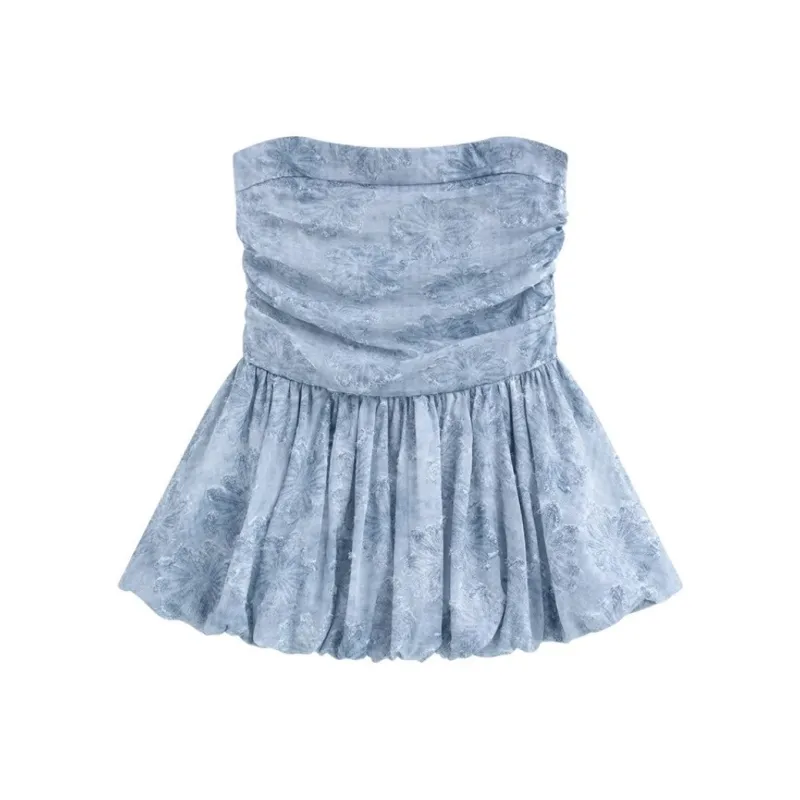 Giyu Strapless Tops Women's Light Gray-4