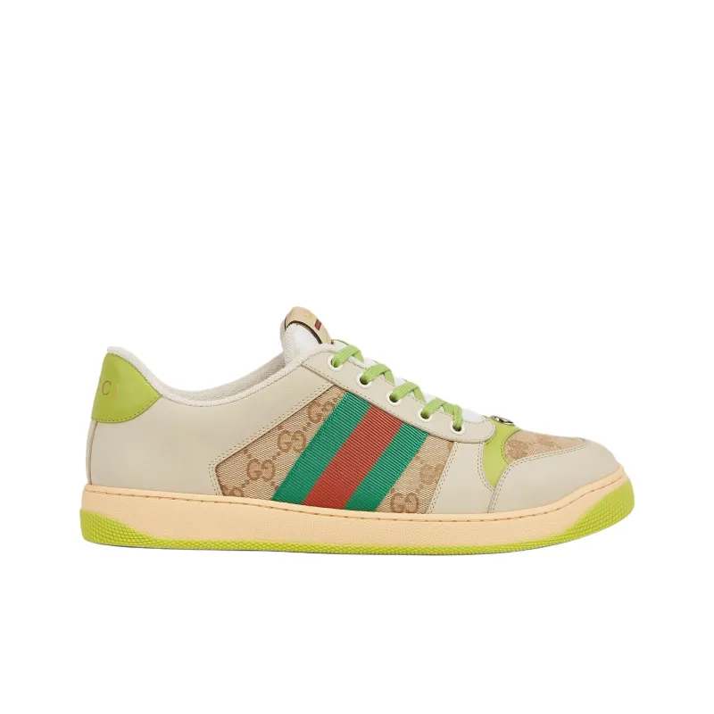 GUCCI Screener Low Top Skateboard Shoes Men's Turquoise-1