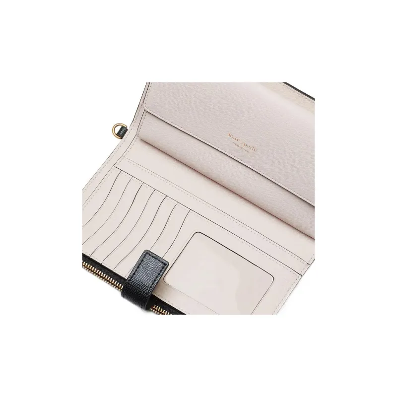 Kate Spade Leather Coin Purses Wallets Women's Black & White-4