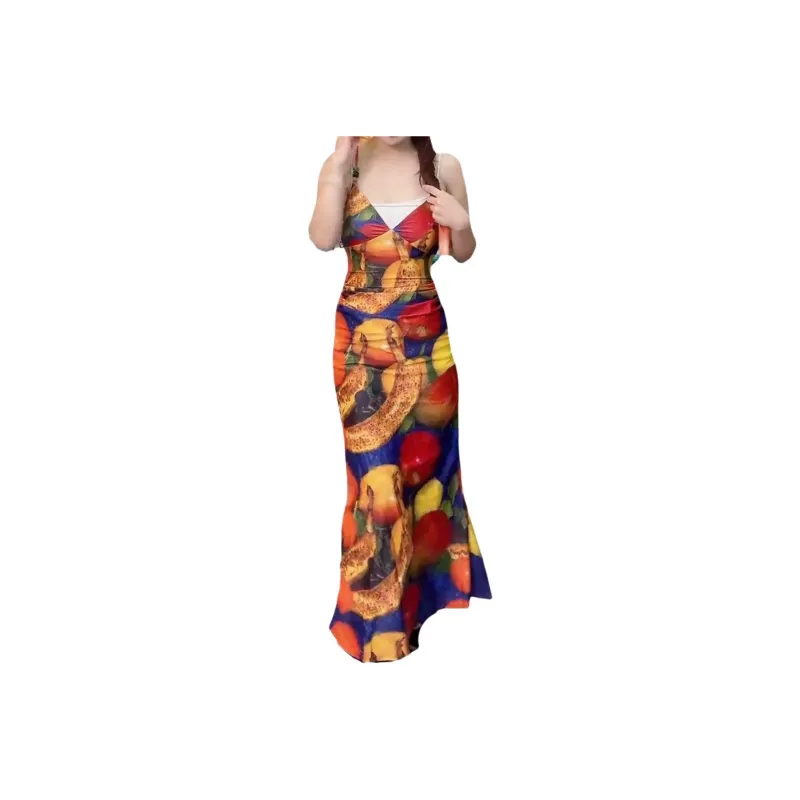Dior Beauty Slip Dresses Women's Fruit Flowers-0
