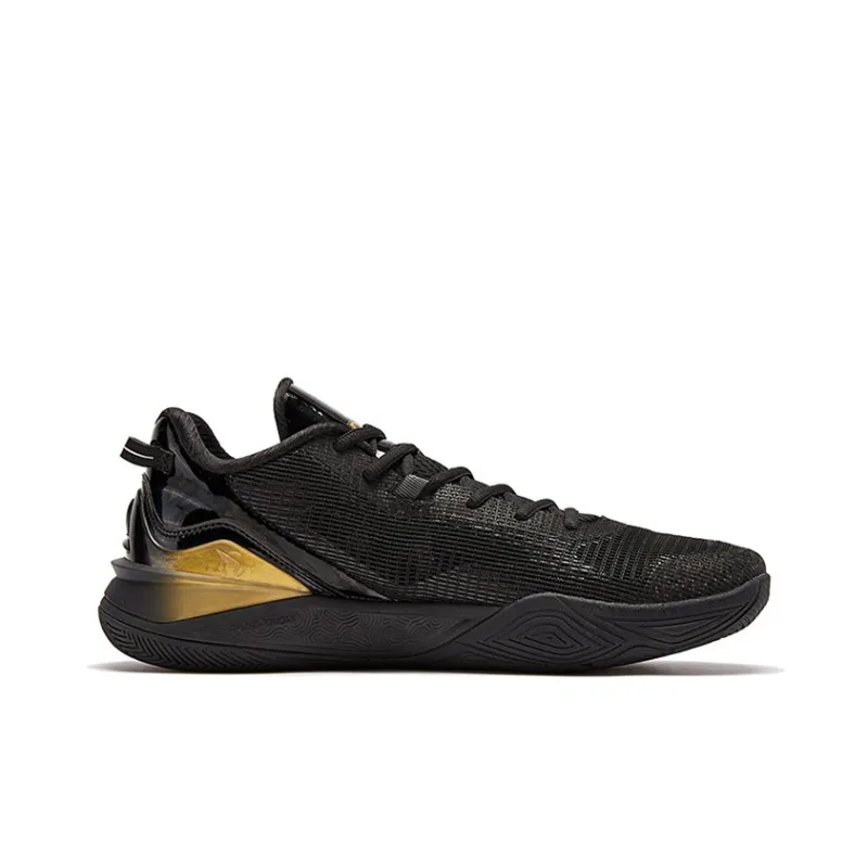 PEAK Shock Absorbers With Slip Resistant And Abrasion Resistant Properties Low Top Basketball Shoes Men's Black Gold-1