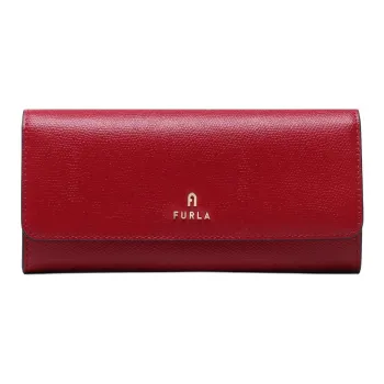 Furla Genuine Leather Wallet Tubas Women's Red