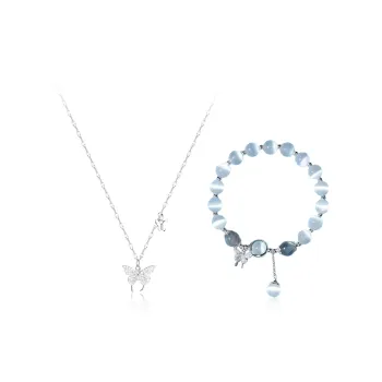 Inkopper Glass Cat Eye Necklaces Women's
