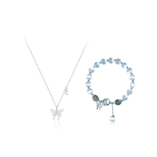 Inkopper Glass Cat Eye Necklaces Women's
