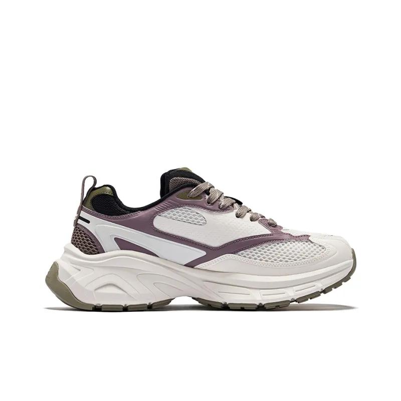 Erke Hongyu 2.0 Breathable And Wear resistant Low Top Chunky Sneakers Men's Unbleached Original Color Dusty Purple-1