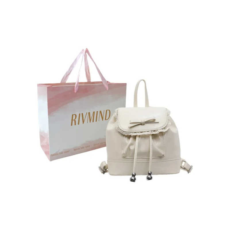 RIVMIND PU Backpack Women's White/Black/Yellow/Blue-0