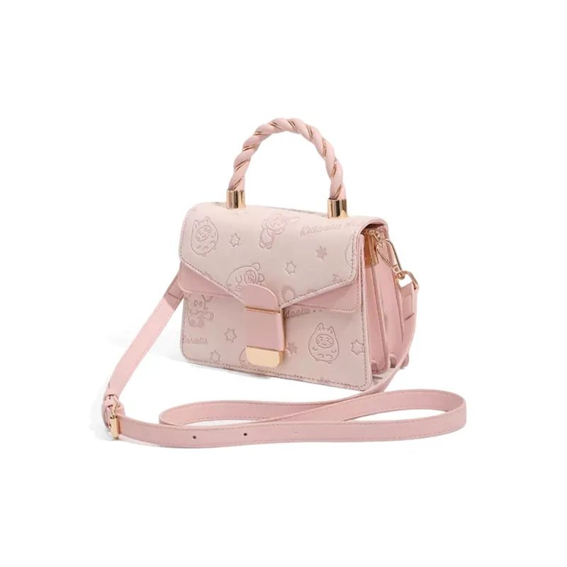 CLEVER& KETCH PU Shoulder Bag, Crossbody Bag, Handbag Women's Pink/Ecru-1