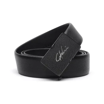 Satchi Cow Leather Belt Men's Black 3.4cm