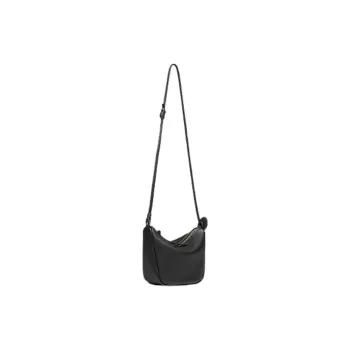 ZESH Litchi Grain Calfskin Shoulder Bag, Crossbody Bag Trumpets Women's Black
