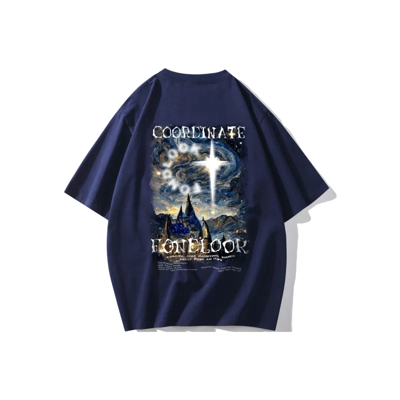 FONDLOOK T Shirts Unisex Navy Blue-0
