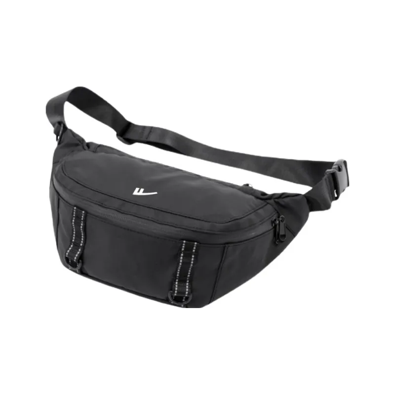 Warrior Nylon Fabric Sling Bag, Fanny Pack, Crossbody Bag Unisex White/Black-10