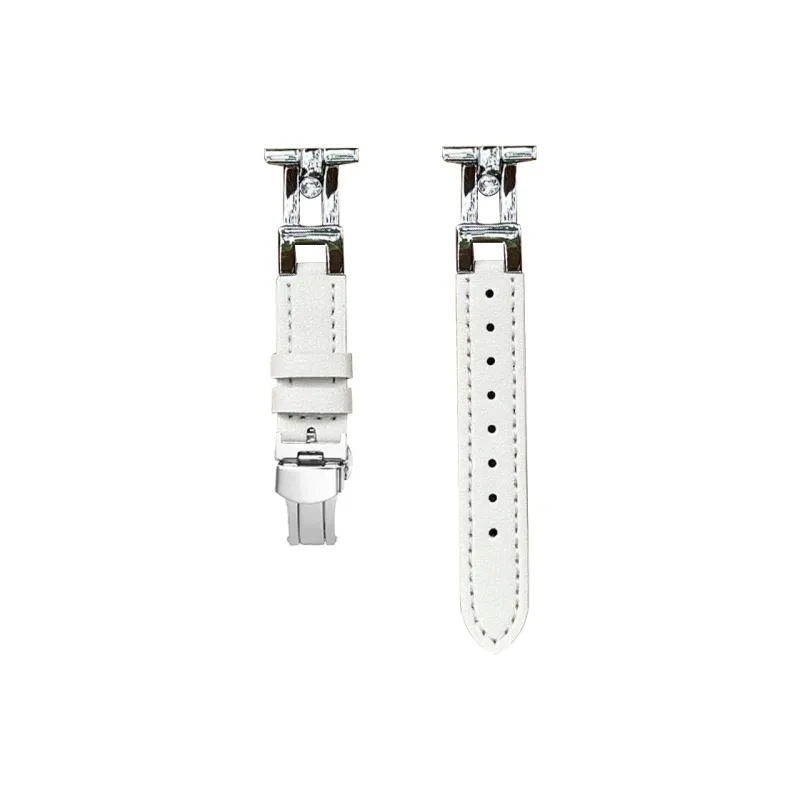 Dazzling Xiaomi Red Beige Compatibility Watch Band Stainless Steel, Leather Material-0