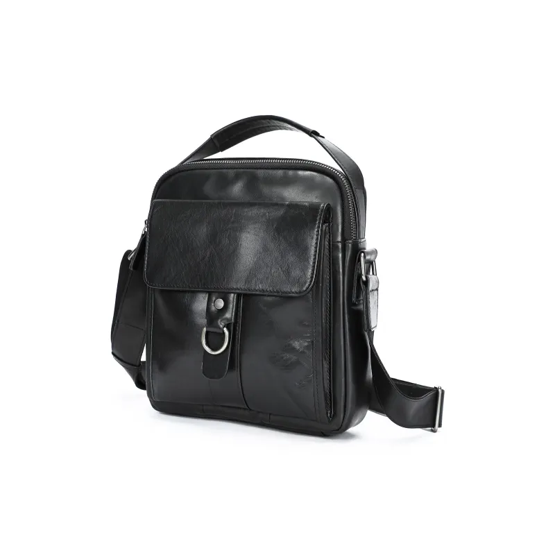 LARTIGENT Cow Leather Crossbody Bag Men's Black-0