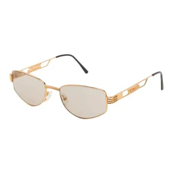TIFFANY & CO. Metal 23K Gold Plated Oval Sunglasses Women's Gold