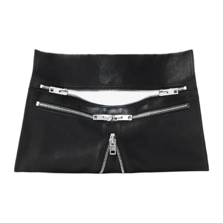 Alexander Wang Calfskin Shoulder Bag Unisex Black-4