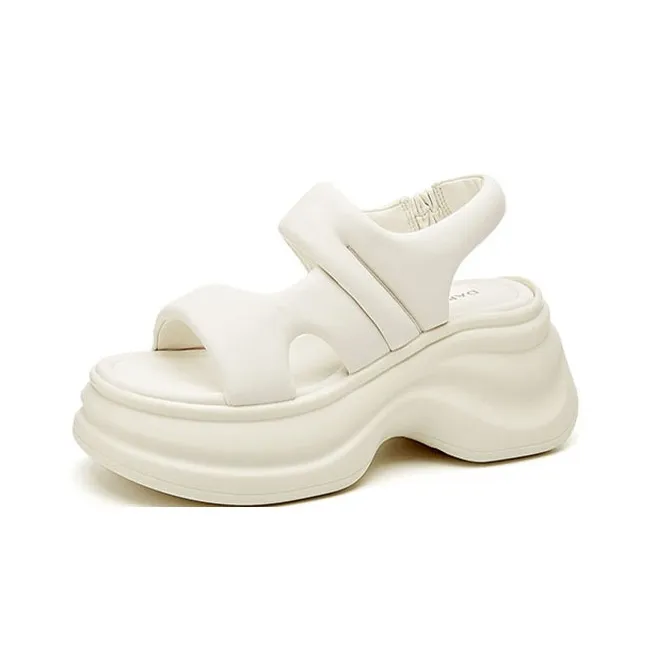 DAPHNE Beach Sandals Women's Black, White-4